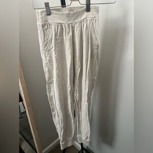 Abercrombie & Fitch Cream Linen Joggers